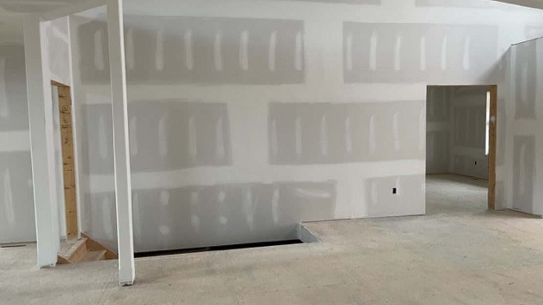 under construction, drywall finish, stairway to basement