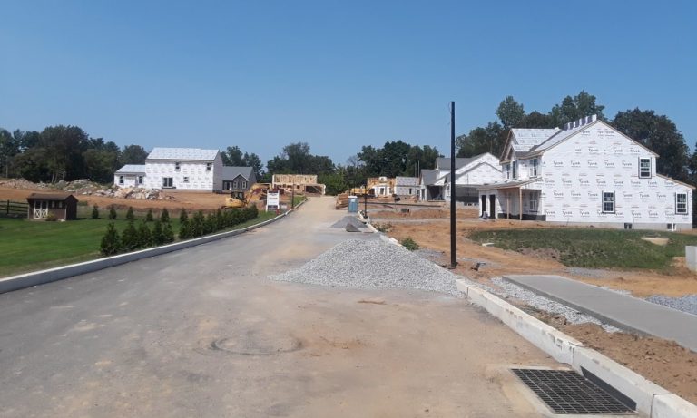 Different view of Community of Stone Ridge in Wernersville being built